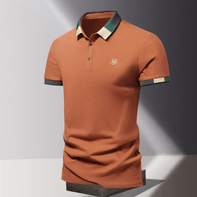 Robert | Męska koszulka polo z kontrastowym kołnierzykiem w stylu smart casual | Rokishi
