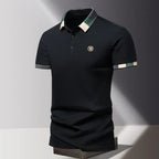 Robert | Męska koszulka polo z kontrastowym kołnierzykiem w stylu smart casual | Rokishi