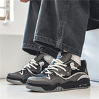Ryszard | Męskie buty sportowe z geometrycznym wzorem, sznurowane buty z bieżnikowaną podeszwą | Rokishi | Szary