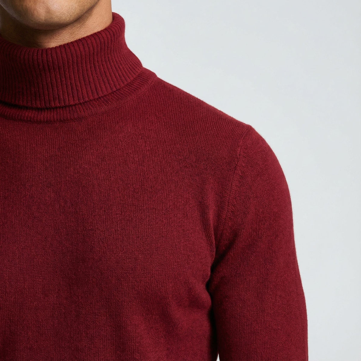 Damian | Męski sweter z golfem z cienkiej dzianiny, klasyczny sweter jesienny | Rokishi | Czarny