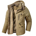Oskar | Męska kurtka, ochrona przed wiatrem, ocieplany fason | Rokishi | Khaki