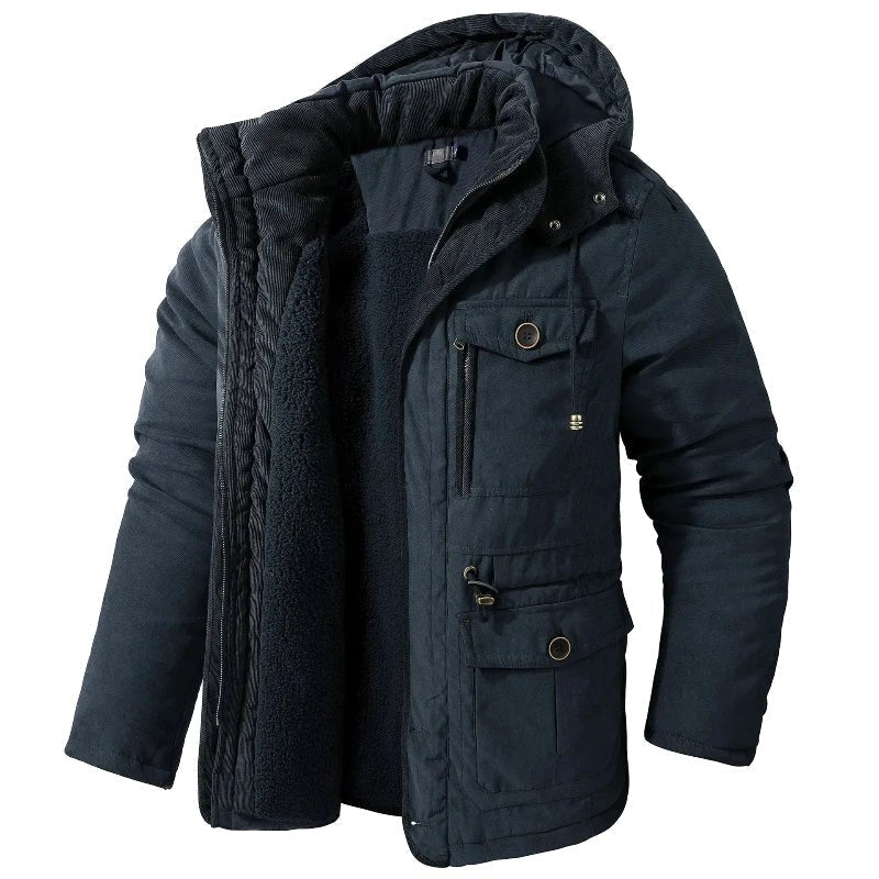 Oskar | Męska kurtka, ochrona przed wiatrem, ocieplany fason | Rokishi | Khaki