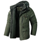 Oskar | Męska kurtka, ochrona przed wiatrem, ocieplany fason | Rokishi | Khaki