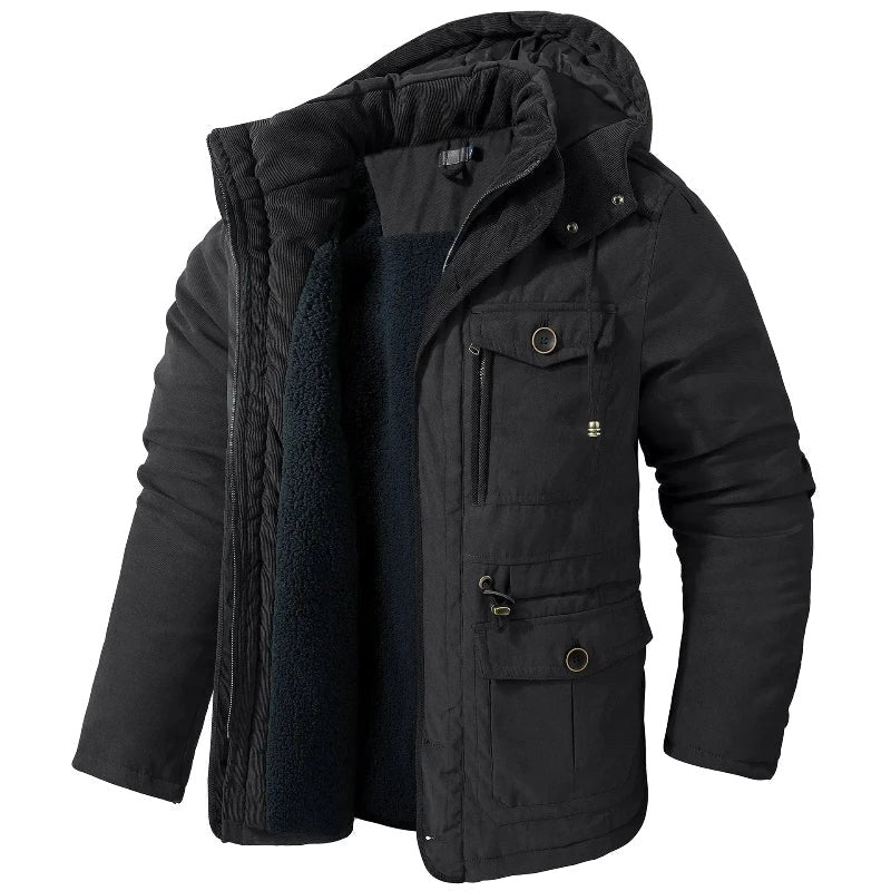 Oskar | Męska kurtka, ochrona przed wiatrem, ocieplany fason | Rokishi | Khaki