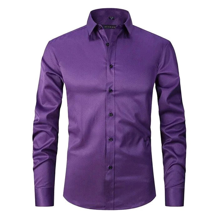 Stanisław | Męska koszula biznesowa ze stretchem, niegniotący się model w stylu smart casual | Rokishi