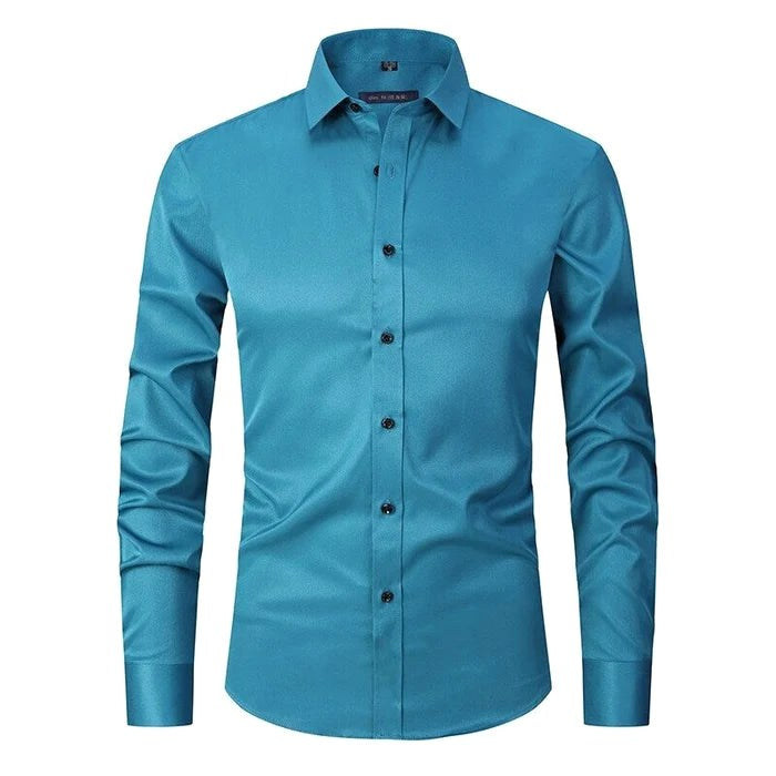 Stanisław | Męska koszula biznesowa ze stretchem, niegniotący się model w stylu smart casual | Rokishi