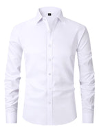 Stanisław | Męska koszula biznesowa ze stretchem, niegniotący się model w stylu smart casual | Rokishi