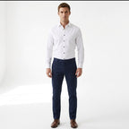 Stanisław | Męska koszula biznesowa ze stretchem, niegniotący się model w stylu smart casual | Rokishi