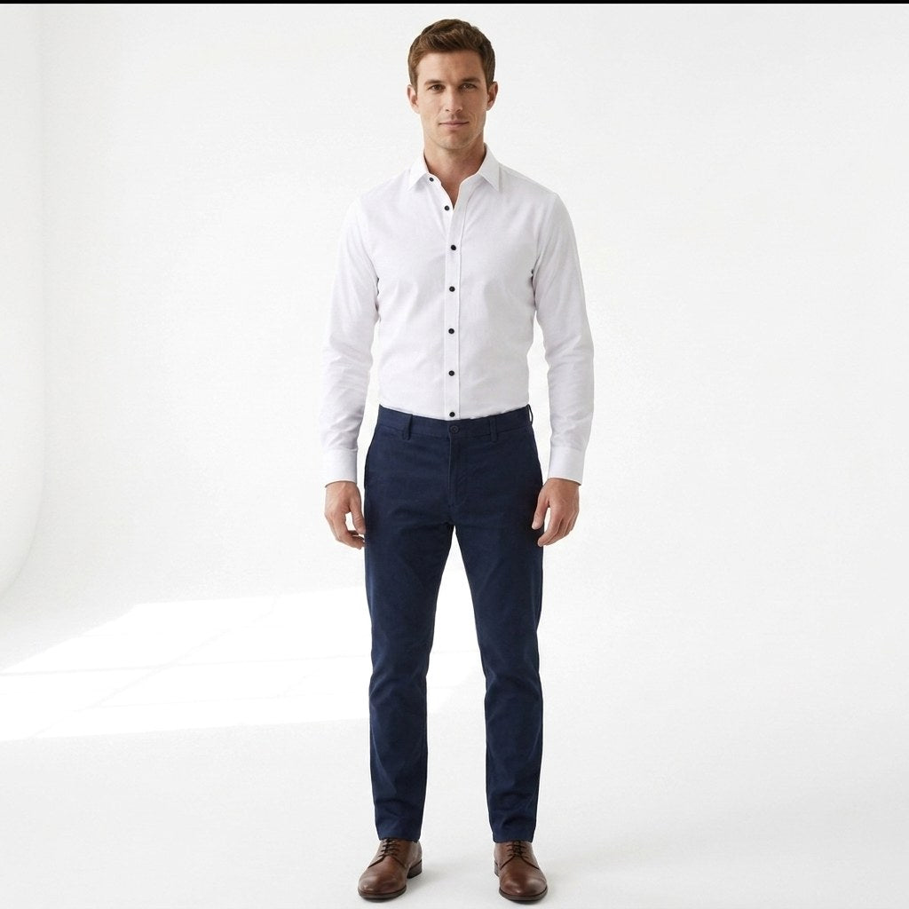 Stanisław | Męska koszula biznesowa ze stretchem, niegniotący się model w stylu smart casual | Rokishi