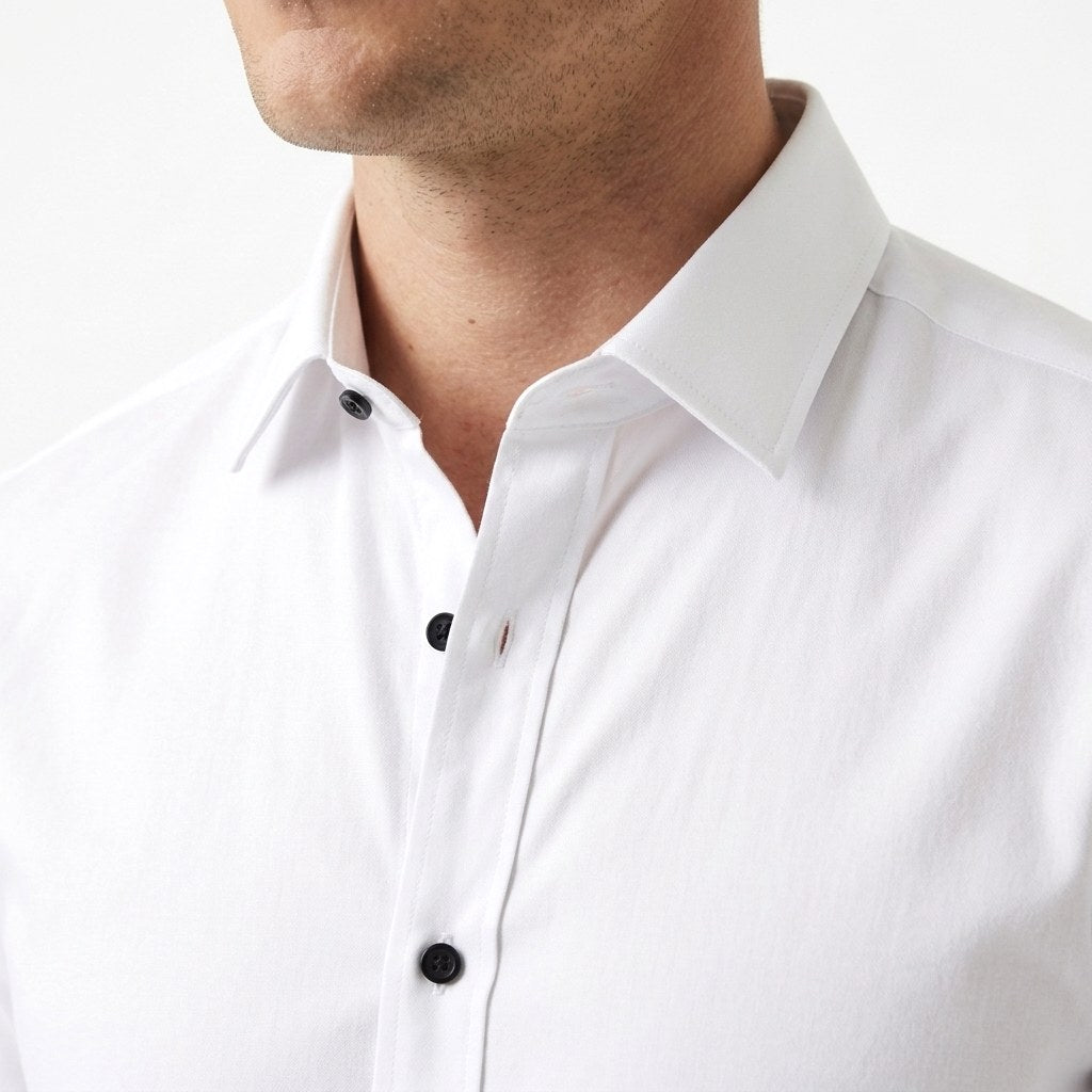 Stanisław | Męska koszula biznesowa ze stretchem, niegniotący się model w stylu smart casual | Rokishi