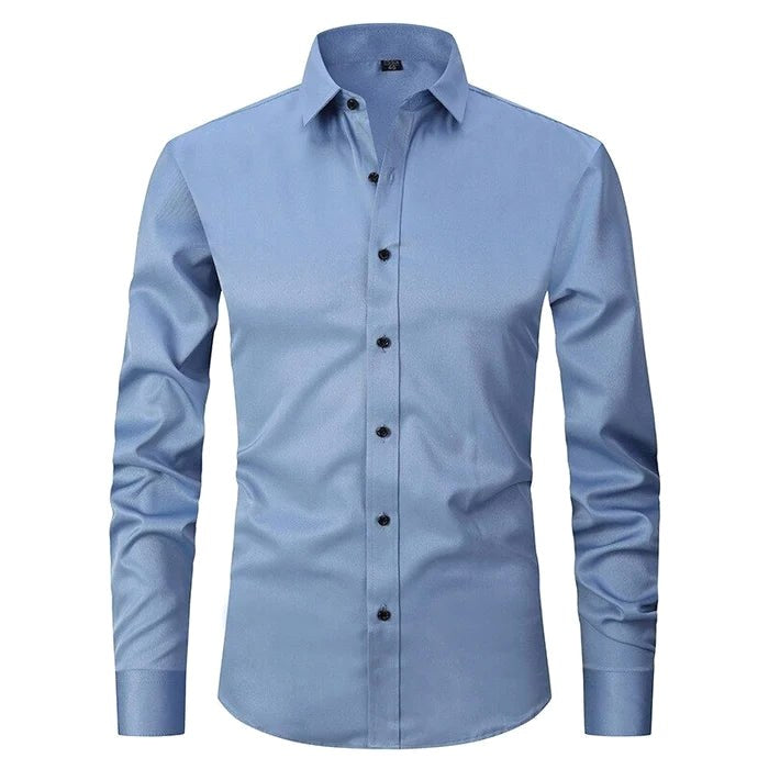 Stanisław | Męska koszula biznesowa ze stretchem, niegniotący się model w stylu smart casual | Rokishi