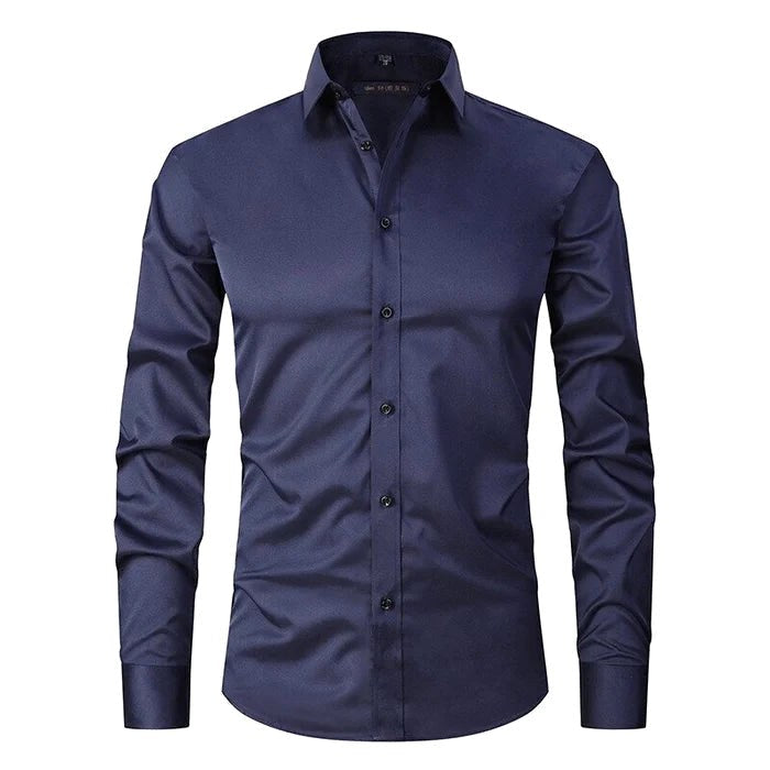 Stanisław | Męska koszula biznesowa ze stretchem, niegniotący się model w stylu smart casual | Rokishi