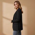 Bianka | Damski dopasowany blazer z mieszanki bawełny, elegancka marynarka z kołnierzem z klapami | Rokishi | Czerwony