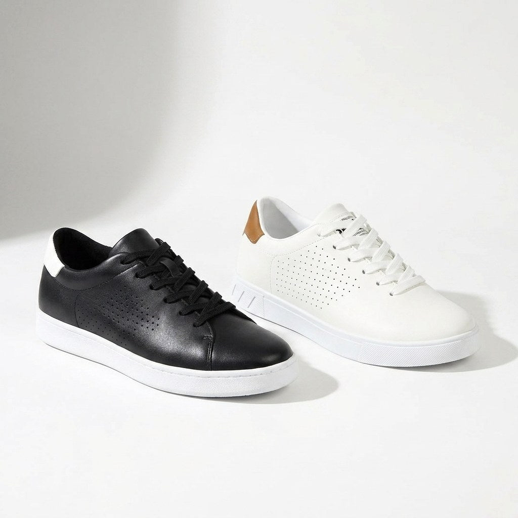 Michał | Męskie sneakersy z perforowanej skóry, oddychające obuwie w stylu smart-casual | Rokishi