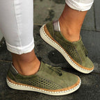 Róża | Damskie ortopedyczne buty slip-on, przewiewne buty komfortowe | Rokishi | Zielony