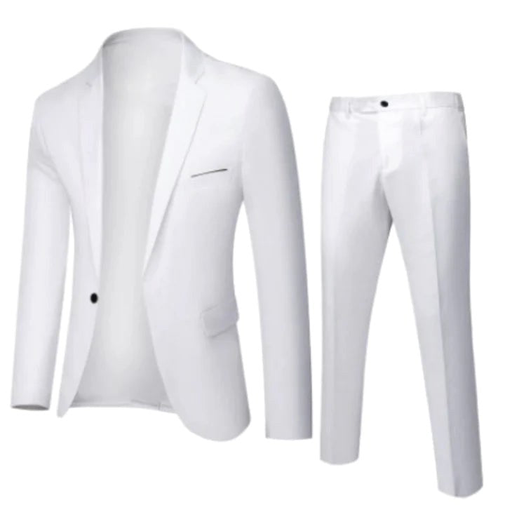 Jakub | Męski garnitur dwuczęściowy, nowoczesny blazer ze spodniami | Rokishi | Czarny