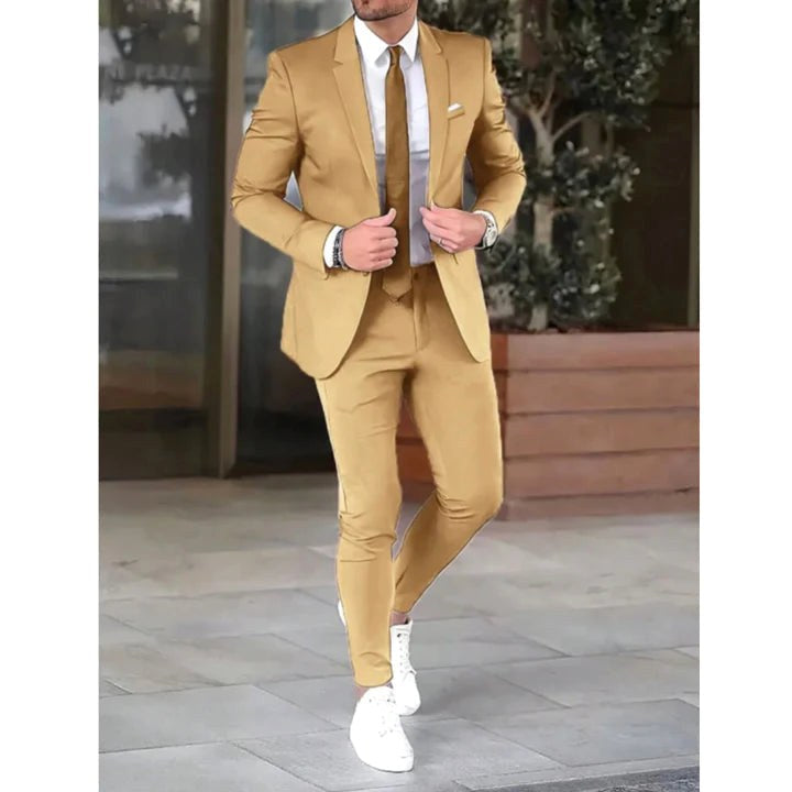 Jakub | Męski garnitur dwuczęściowy, nowoczesny blazer ze spodniami | Rokishi | Czarny