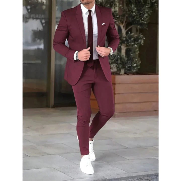 Jakub | Męski garnitur dwuczęściowy, nowoczesny blazer ze spodniami | Rokishi | Czarny