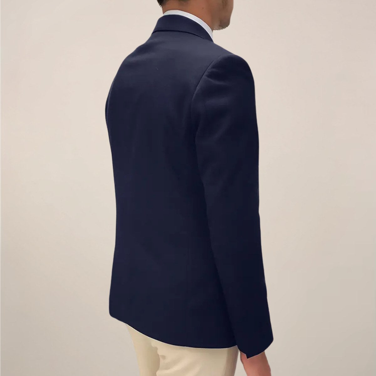 Damian | Męski dopasowany blazer, elegancki strukturalny blazer garniturowy | Rokishi | Granatowy