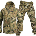 Paweł | Męski zestaw outdoorowy: kurtka softshell z kapturem i spodnie taktyczne | Rokishi