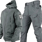 Paweł | Męski zestaw outdoorowy: kurtka softshell z kapturem i spodnie taktyczne | Rokishi