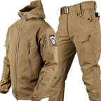 Paweł | Męski zestaw outdoorowy: kurtka softshell z kapturem i spodnie taktyczne | Rokishi
