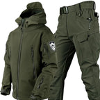Paweł | Męski zestaw outdoorowy: kurtka softshell z kapturem i spodnie taktyczne | Rokishi