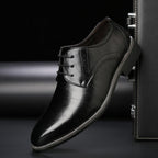 Norbert | Klasyczne męskie buty skórzane sznurowane, eleganckie oksfordy | Rokishi