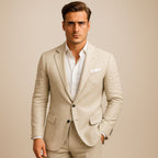 Łukasz | Męski lekki blazer, kurtka smart casual | Rokishi | Beżowy