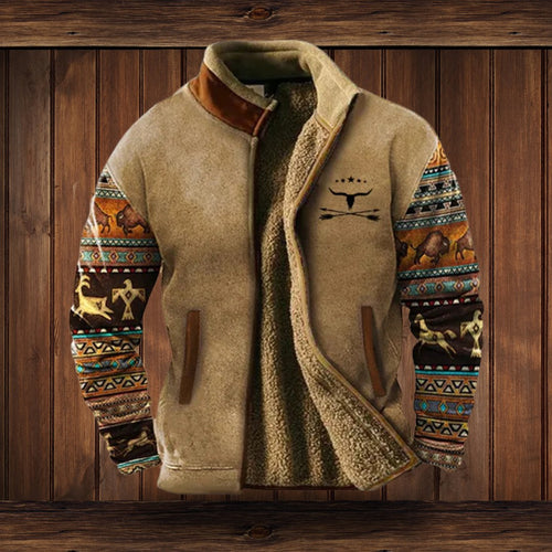 Albert | Męska kurtka polarowa Merino, funkcjonalna kurtka outdoorowa | Rokishi | Brązowy 2