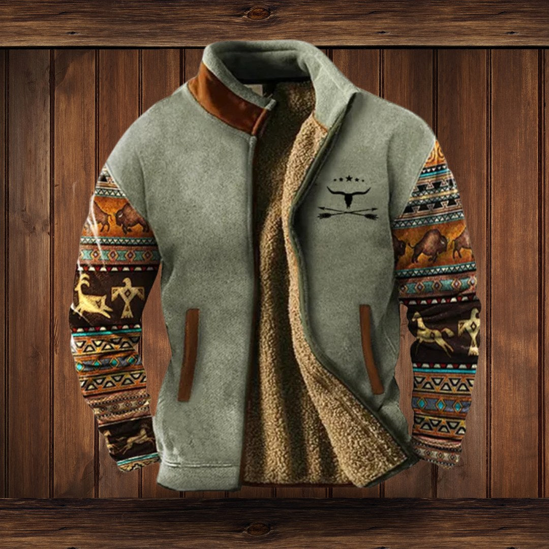 Albert | Męska kurtka polarowa Merino, funkcjonalna kurtka outdoorowa | Rokishi | Brązowy 2