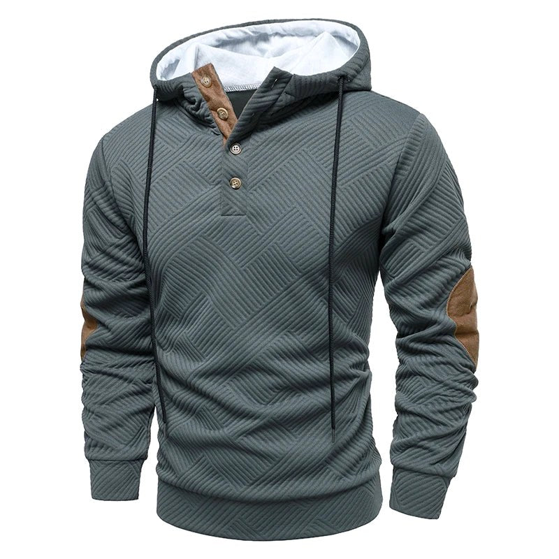 Marcel | Męski sweter o strukturalnym splocie, elegancki sweter męski | Rokishi | Szary