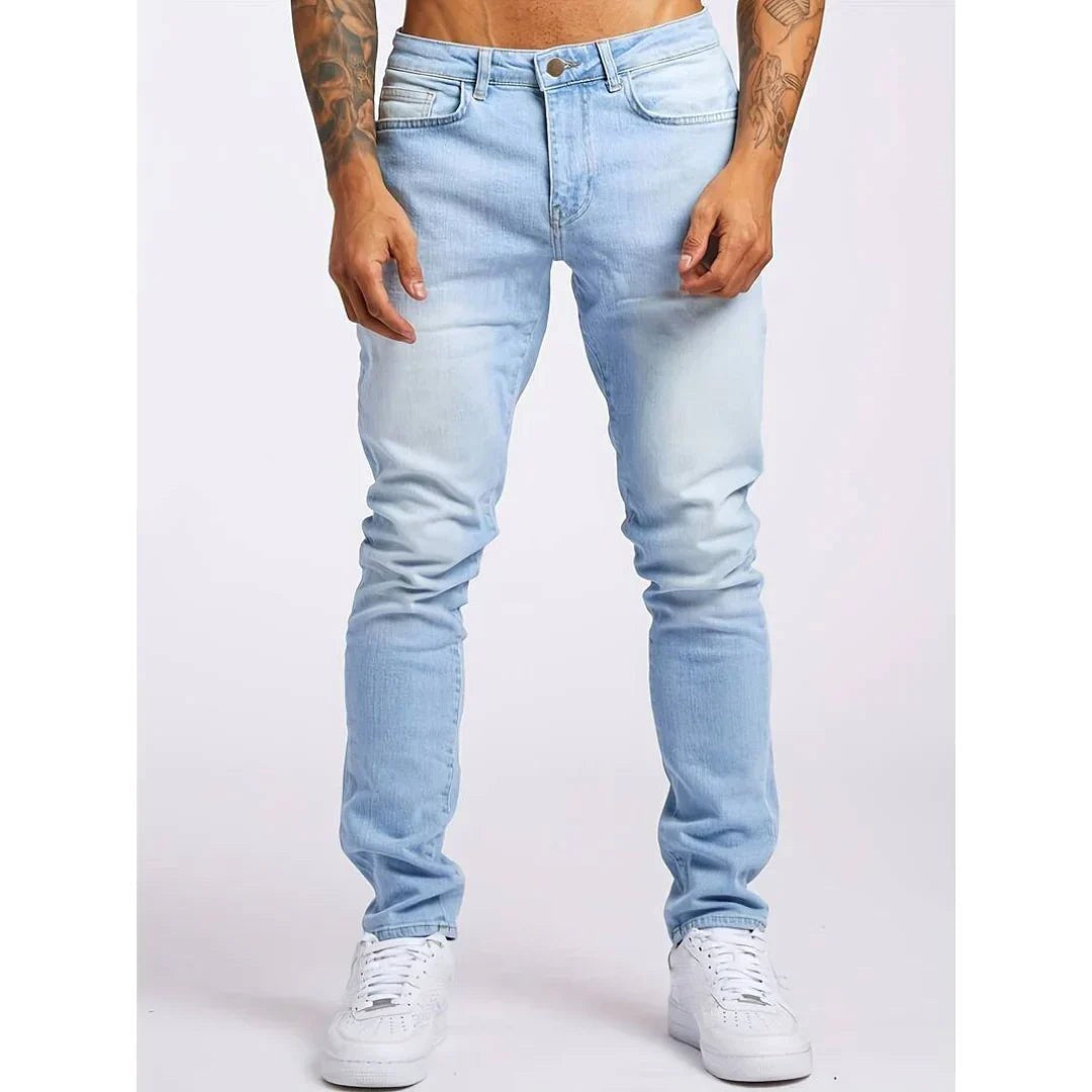 Patryk | Męskie jeansy slim fit, nowoczesne jeansy z elastycznego denimu | Rokishi