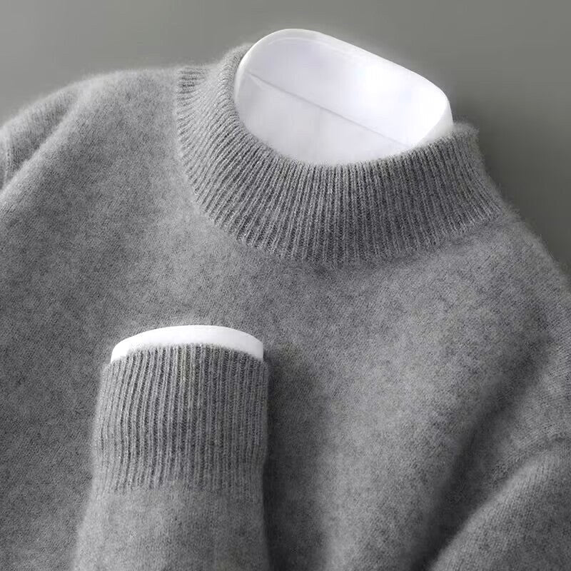 Czesław | Męski sweter kaszmirowy, lekki sweter dziany | Rokishi | Beżowy