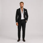 Roch | Męski garnitur lniany o kroju slim fit, zestaw dwuczęściowy, taliowany fason | Rokishi