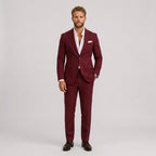 Roch | Męski garnitur lniany o kroju slim fit, zestaw dwuczęściowy, taliowany fason | Rokishi