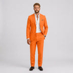 Roch | Męski garnitur lniany o kroju slim fit, zestaw dwuczęściowy, taliowany fason | Rokishi