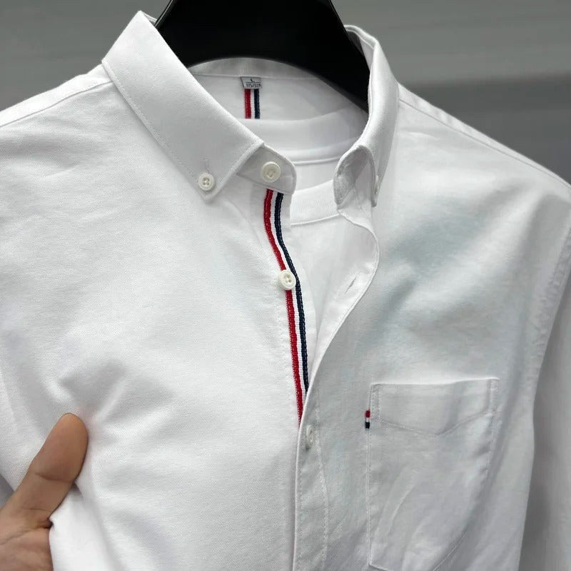 Andrzej | Męska koszula Oxford typu button-down z długim rękawem w stylu smart-casual | Rokishi