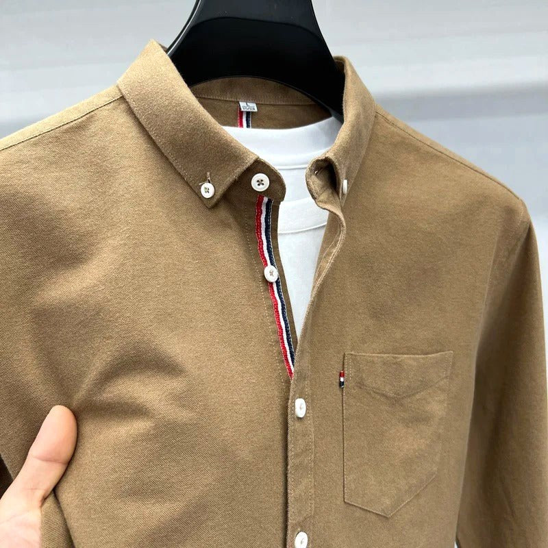 Andrzej | Męska koszula Oxford typu button-down z długim rękawem w stylu smart-casual | Rokishi