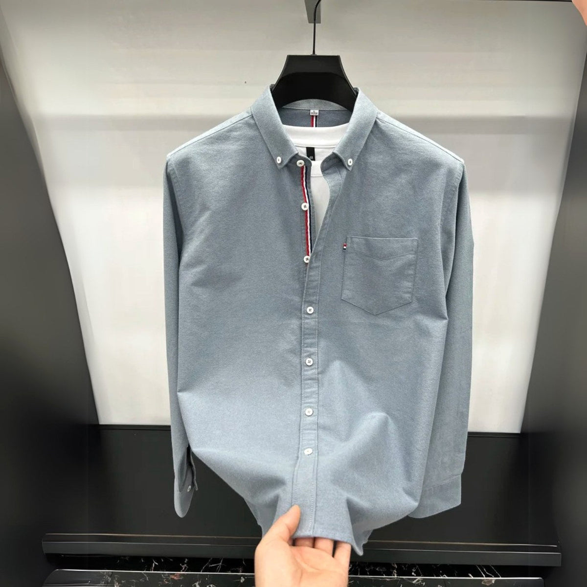 Andrzej | Męska koszula Oxford typu button-down z długim rękawem w stylu smart-casual | Rokishi