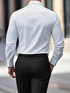 Teodor | Męska koszula biznesowa slim fit, klasyczna koszula z długim rękawem | Rokishi