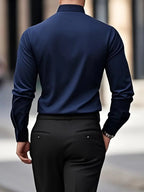 Teodor | Męska koszula biznesowa slim fit, klasyczna koszula z długim rękawem | Rokishi