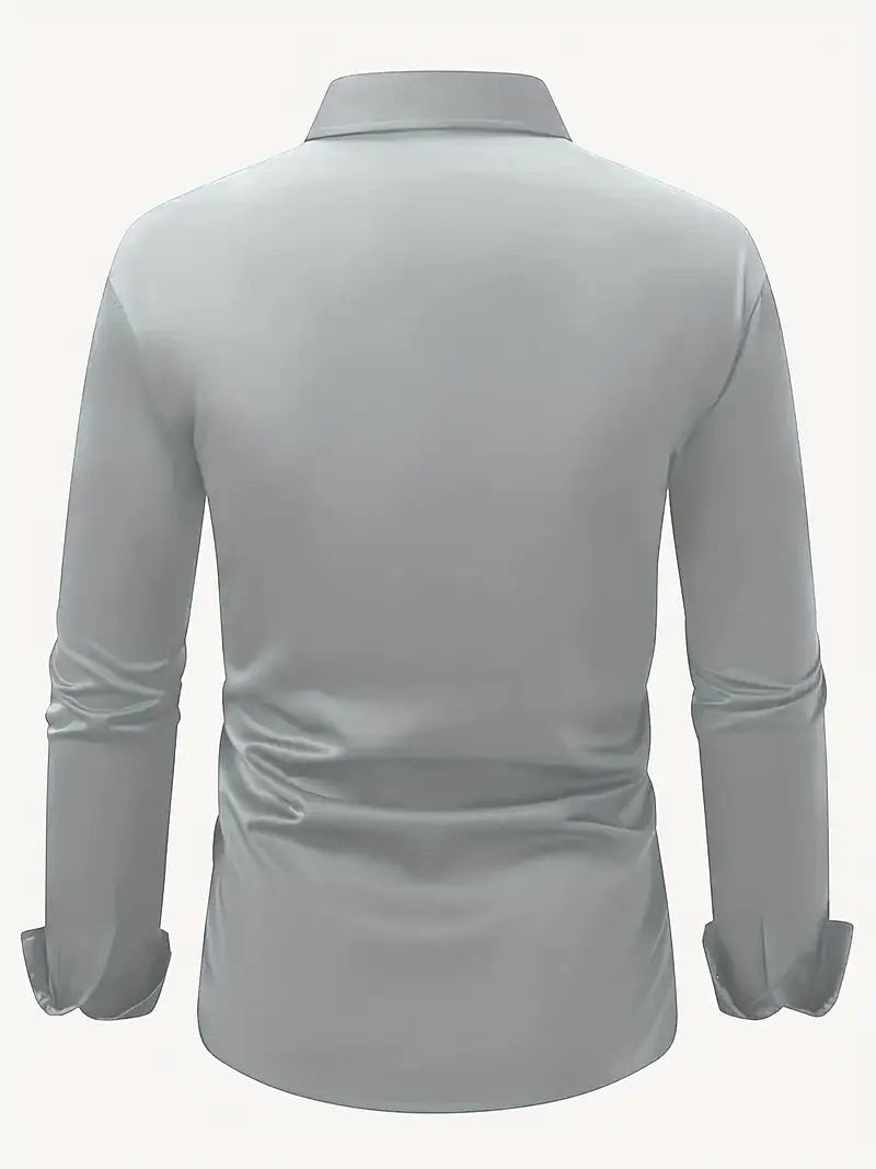Teodor | Męska koszula biznesowa slim fit, klasyczna koszula z długim rękawem | Rokishi