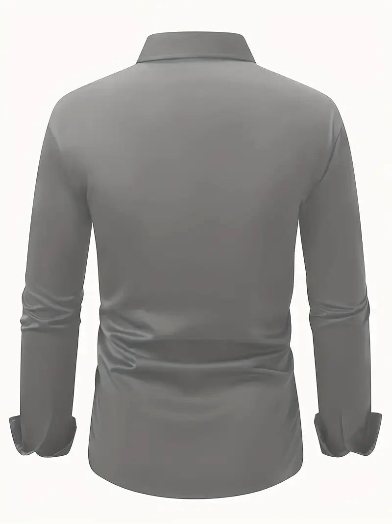 Teodor | Męska koszula biznesowa slim fit, klasyczna koszula z długim rękawem | Rokishi