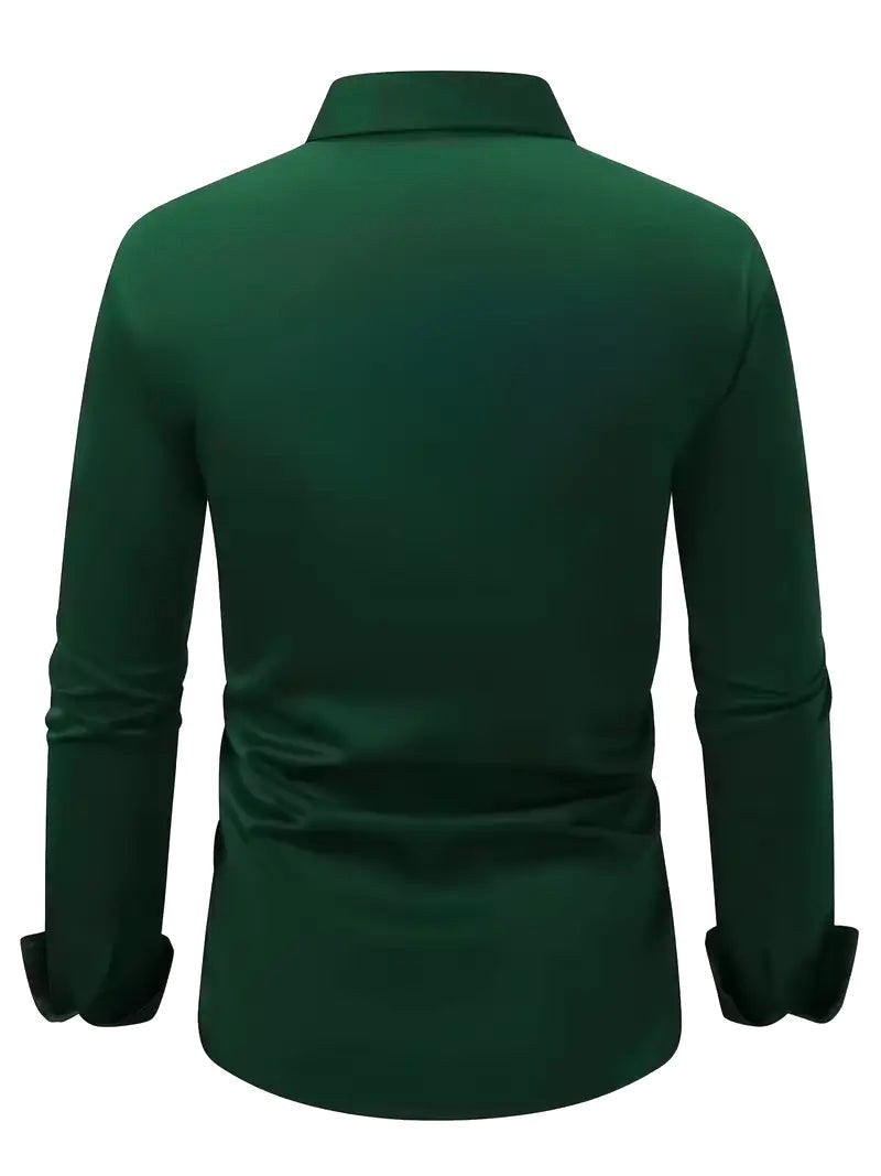 Teodor | Męska koszula biznesowa slim fit, klasyczna koszula z długim rękawem | Rokishi