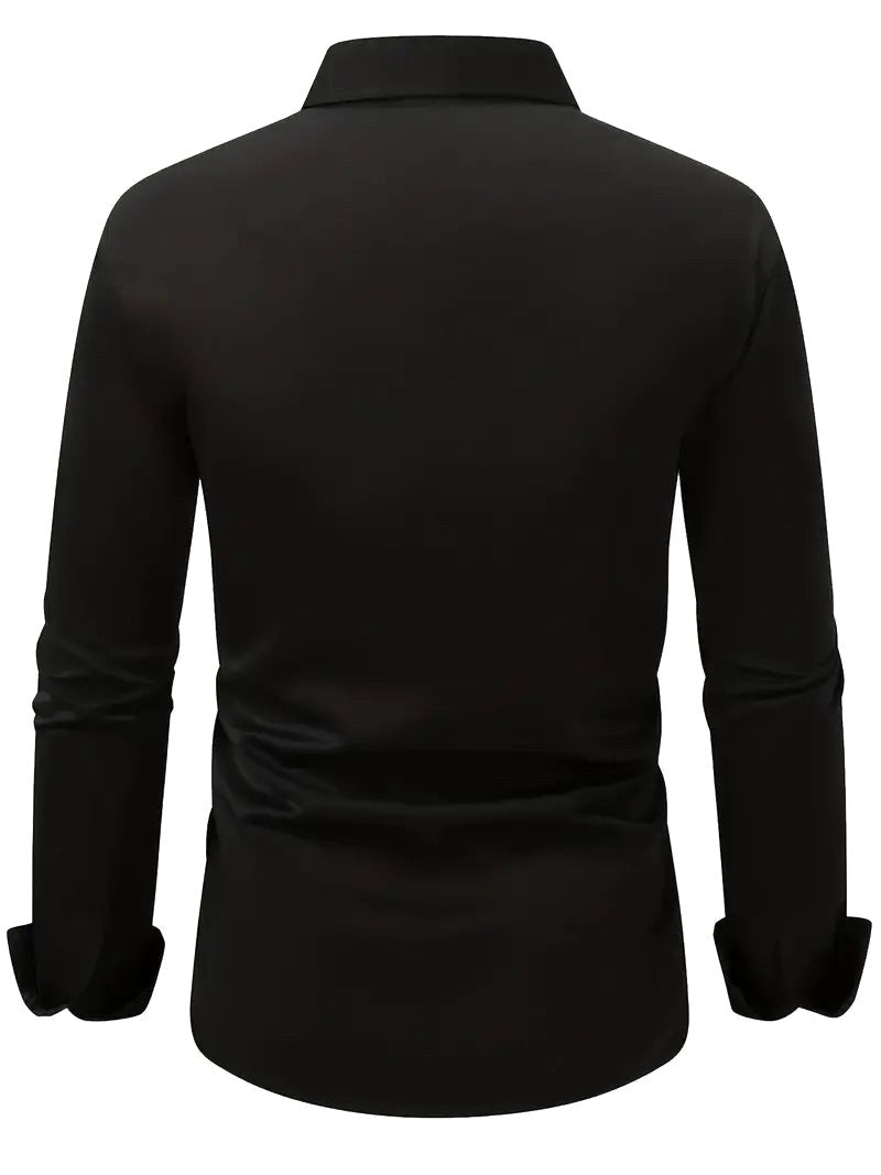 Teodor | Męska koszula biznesowa slim fit, klasyczna koszula z długim rękawem | Rokishi