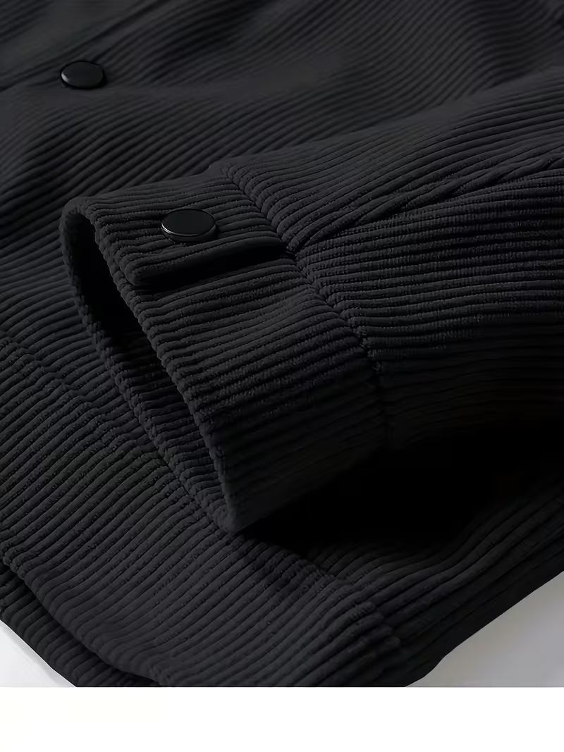 Waldemar | Męska kurtka sztruksowa z klasycznym kołnierzem, swobodna koszula wierzchnia (overshirt) | Rokishi