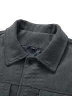 Waldemar | Męska kurtka sztruksowa z klasycznym kołnierzem, swobodna koszula wierzchnia (overshirt) | Rokishi
