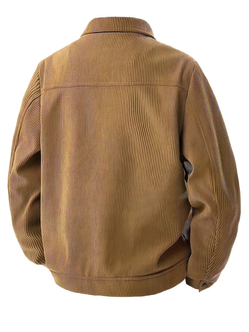 Waldemar | Męska kurtka sztruksowa z klasycznym kołnierzem, swobodna koszula wierzchnia (overshirt) | Rokishi