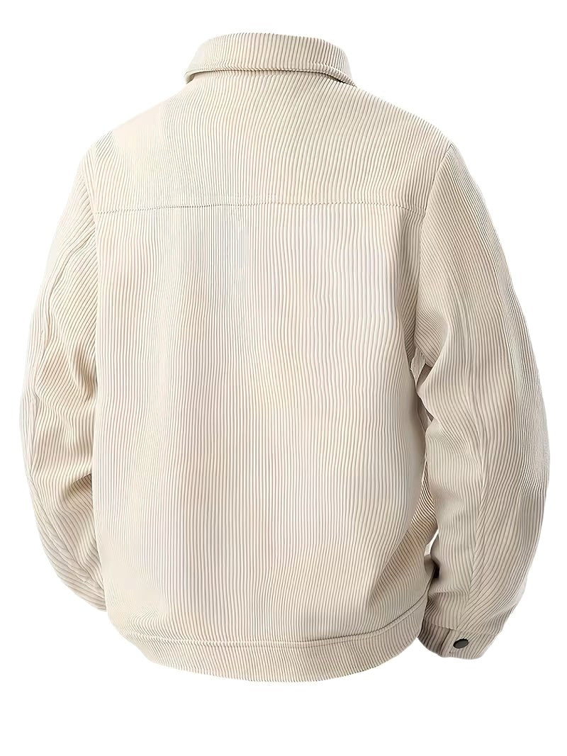 Waldemar | Męska kurtka sztruksowa z klasycznym kołnierzem, swobodna koszula wierzchnia (overshirt) | Rokishi